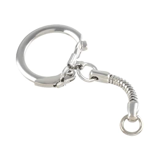 12 Packs: 12 ct. (144 total) Rhodium Snake Keychains by Bead Landing&#x2122;
